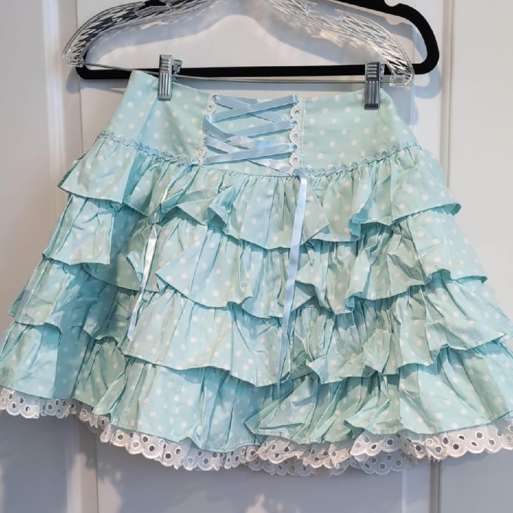 Mint Green Ruffled Skirt
